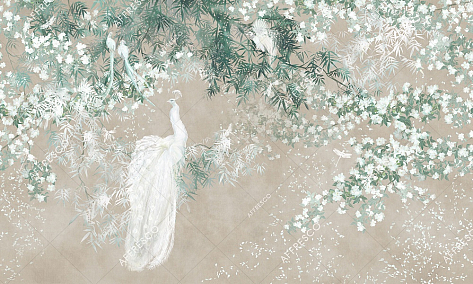 Панно Affresco Wallpaper Part 1 White Birds AB124-COL7